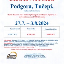 SUPER LAST MINUTE Chorvatsko v termínu 27.7. – 3.8.2024 letovisko Podgora, Tučepi