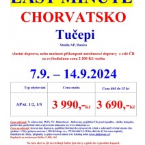 7.9. – 14.9.2024  Chorvatsko – Tučepi